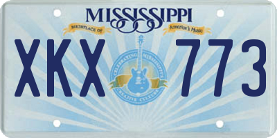 MS license plate XKX773