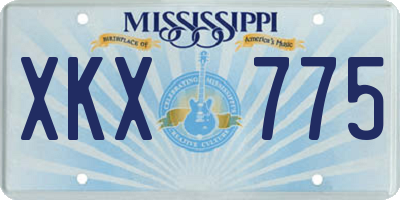 MS license plate XKX775