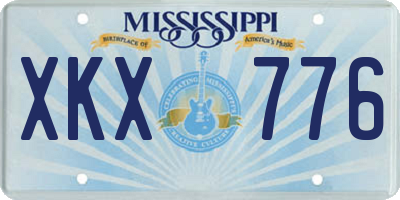 MS license plate XKX776