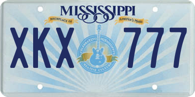 MS license plate XKX777