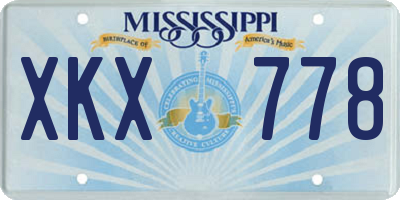 MS license plate XKX778