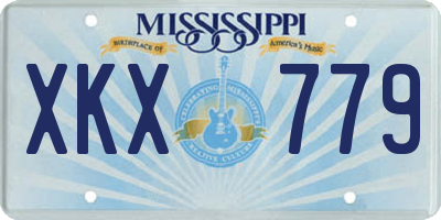 MS license plate XKX779