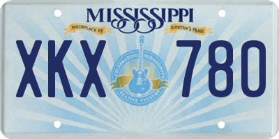 MS license plate XKX780