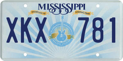 MS license plate XKX781