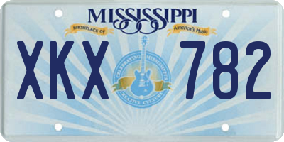 MS license plate XKX782