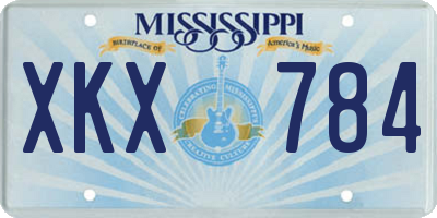 MS license plate XKX784