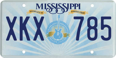 MS license plate XKX785