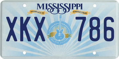 MS license plate XKX786