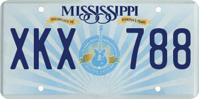 MS license plate XKX788