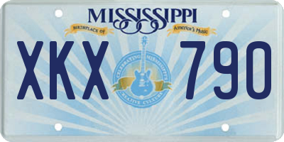 MS license plate XKX790
