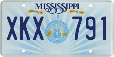 MS license plate XKX791