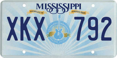 MS license plate XKX792