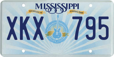 MS license plate XKX795