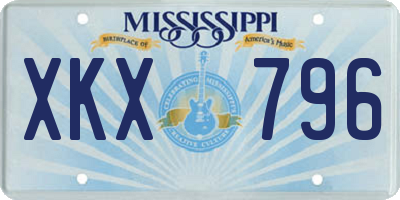 MS license plate XKX796
