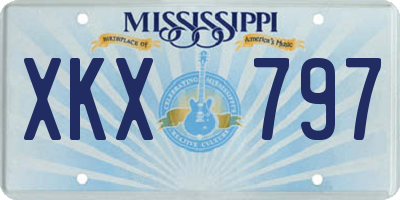 MS license plate XKX797