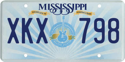 MS license plate XKX798