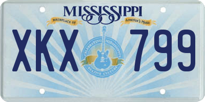 MS license plate XKX799
