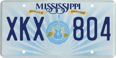 MS license plate XKX804