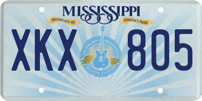 MS license plate XKX805