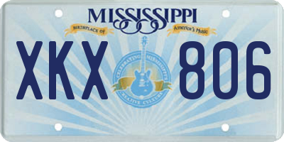 MS license plate XKX806