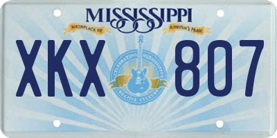 MS license plate XKX807