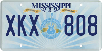 MS license plate XKX808
