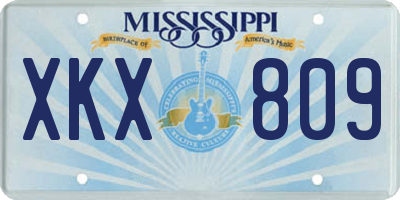 MS license plate XKX809