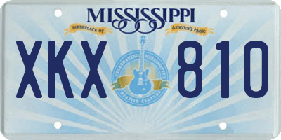 MS license plate XKX810