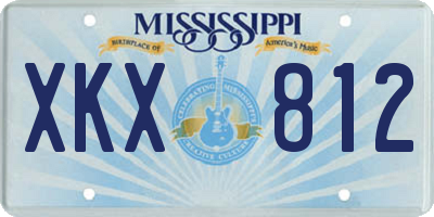 MS license plate XKX812