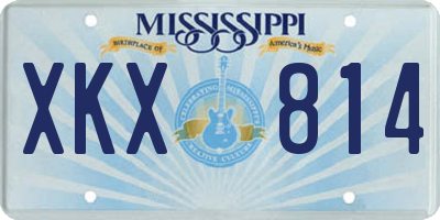 MS license plate XKX814