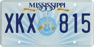 MS license plate XKX815