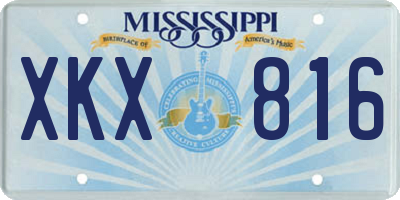 MS license plate XKX816