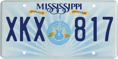 MS license plate XKX817