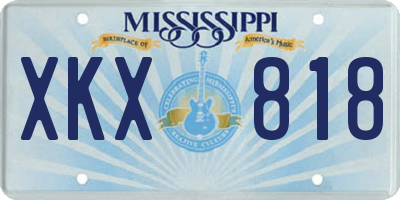 MS license plate XKX818