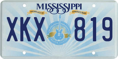 MS license plate XKX819