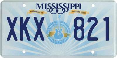 MS license plate XKX821