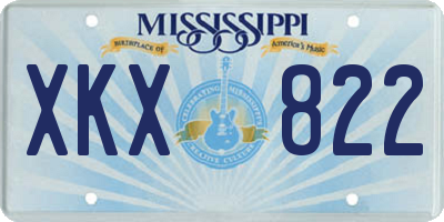 MS license plate XKX822