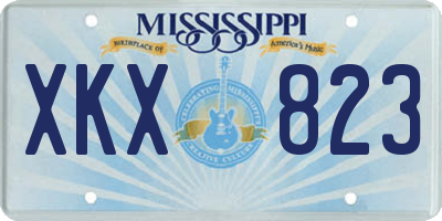 MS license plate XKX823