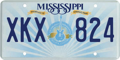 MS license plate XKX824