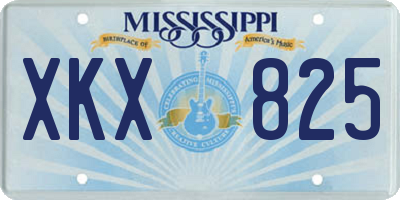MS license plate XKX825