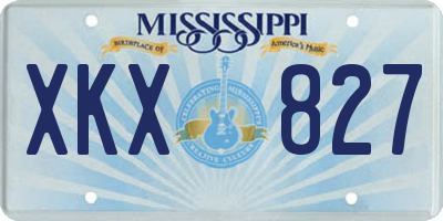 MS license plate XKX827