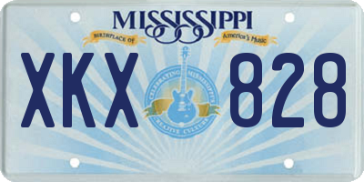 MS license plate XKX828
