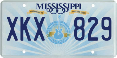 MS license plate XKX829
