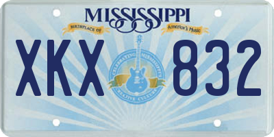 MS license plate XKX832