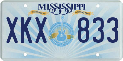 MS license plate XKX833