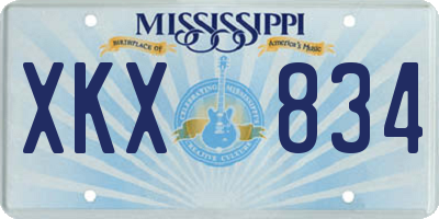 MS license plate XKX834