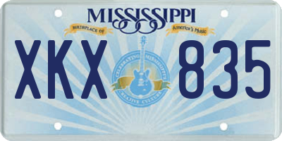 MS license plate XKX835