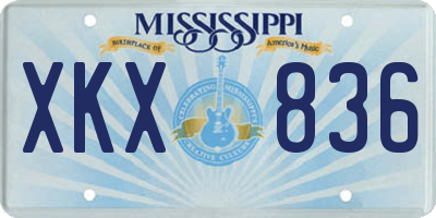 MS license plate XKX836