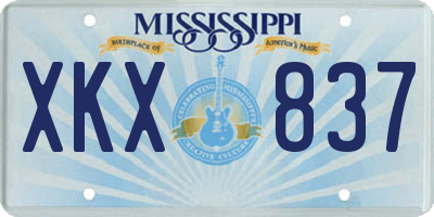 MS license plate XKX837