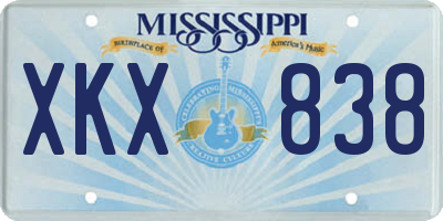 MS license plate XKX838